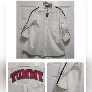 Tommy Hilfiger‎ White Button Down Shirt Size M WOMENS